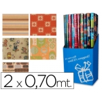 Papel fantasía todo año color kraft rollo de 2x,070 mt papel de 60 grs