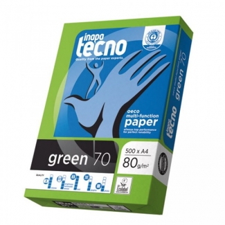 Inapa Tecno Green - Papel reciclado, A4, 80 gramos, paquete de 500 hojas