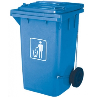 Q-Connect KF16544 - Papelera contenedor con ruedas, 100 litros, color azul