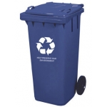 Q-Connect KF04240 - Papelera contenedor con ruedas, 100 litros, color azul