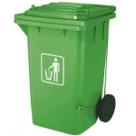 Q-Connect KF16542 - Papelera contenedor con ruedas, 100 litros, color verde
