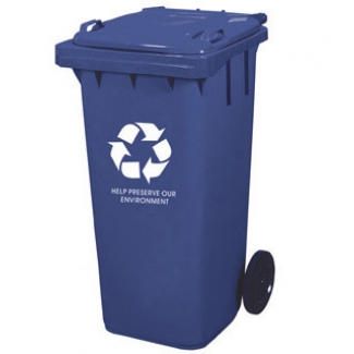 Q-Connect KF04242 - Papelera contenedor con ruedas, 240 litros, color azul