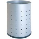 Sie - Papelera metálica perforada, 12 litros, color plateado