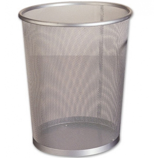 Q-Connect KF00848 - Papelera metálica de rejilla, 8,3 litros, color plata