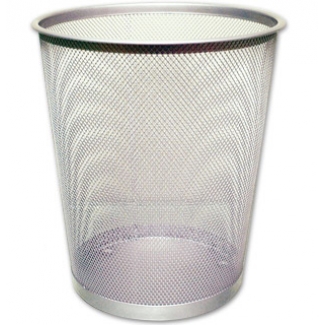 Q-Connect KF00849 - Papelera metálica de rejilla, 19 litros, color plata