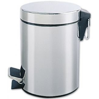 Q-Connect KF04225 - Papelera metálica, con pedal, 6 litros, color cromado