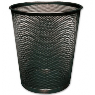 Q-Connect KF00871 - Papelera metálica de rejilla, 19 litros, color negro