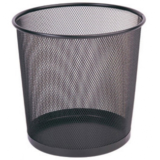 Q-Connect KF00873 - Papelera metálica de rejilla, 13 litros, color negro