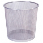 Q-Connect KF00850 - Papelera metálica de rejilla, 13 litros, color plata