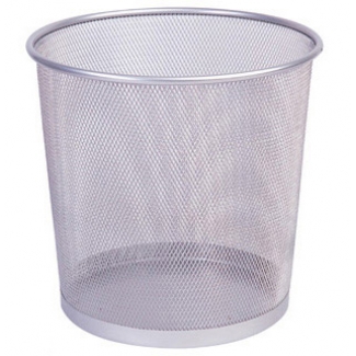 Q-Connect KF00850 - Papelera metálica de rejilla, 13 litros, color plata