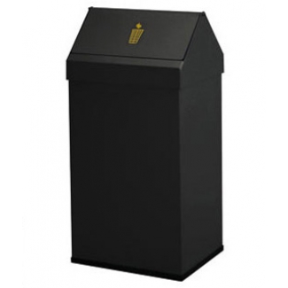 Sie 123-N - Papelera metálica basculante, 52 litros, color negro