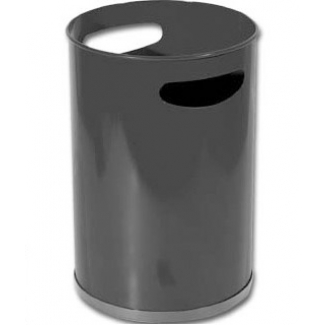 Sie 101-N - Papelera metálica, con asas, 12 litros, color negro