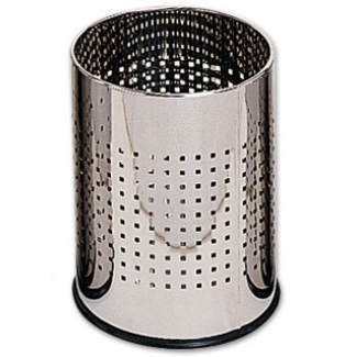 Q-Connect KF15147 - Papelera metálica perforada, 12 litros, color cromado