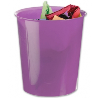 Q-Connect KF15257 - Papelera de plástico, 16 litros, color violeta translúcido
