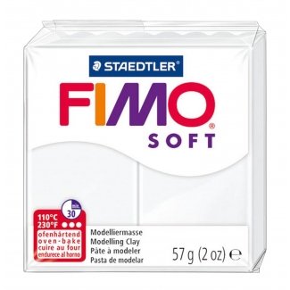 Staedtler Fimo Soft 8020-0 - Pasta para modelar, 57 gramos, color blanco