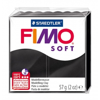 Staedtler Fimo Soft 8020-9 - Pasta para modelar, 57 gramos, color negro