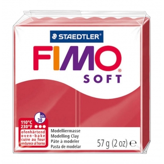 Staedtler Fimo Soft 8020-26 - Pasta para modelar, 57 gramos, color rojo cereza