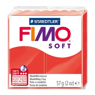 Staedtler Fimo Soft 8020-24 - Pasta para modelar, 57 gramos, color rojo indian
