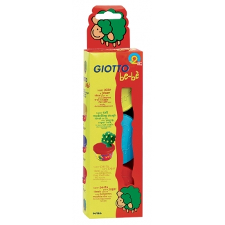Giotto be-be F462501 - Pasta para modelar, pack de 3 botes de 100 g (amarillo, azul y rojo)