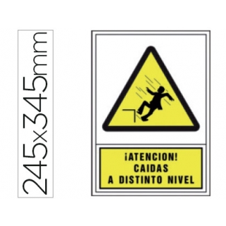 Syssa 2084 - Señal de !atención! caidas a distinto nivel, pvc, medida 245 mm x 345 mm