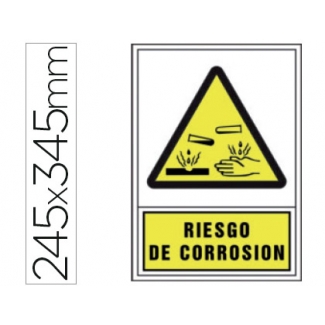 Syssa 2030 - Señal de riesgo de corrosión, pvc, medida 245 mm x 345 mm