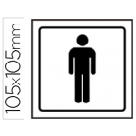 Syssa 1505 - Señal de aseos caballeros, pvc, medida 105 mm x 105 mm
