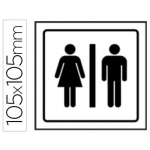 Syssa 1510 - Señal de aseos caballeros - señoras, pvc, medida 105 mm x 105 mm