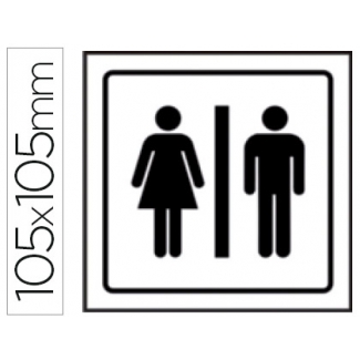 Syssa 1510 - Señal de aseos caballeros - señoras, pvc, medida 105 mm x 105 mm