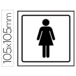 Syssa 1500 - Señal de aseos señoras, pvc, medida 105 mm x 105 mm