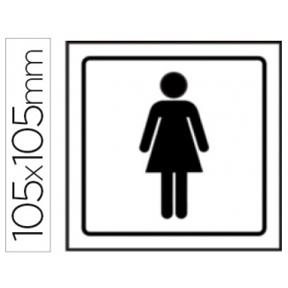 Syssa 1500 - Señal de aseos señoras, pvc, medida 105 mm x 105 mm