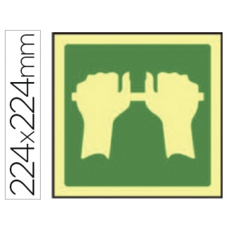 Syssa 9013F - Señal de barra de antipánico, pvc fotoluminiscente, medida 224 mm x 224 mm