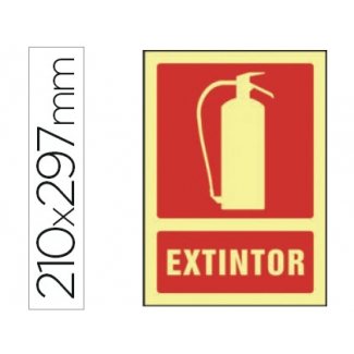 Syssa 6015F - Señal de extintor, pvc fotoluminiscente, medida 210 mm x 297 mm