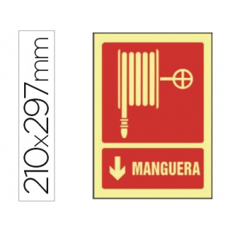 Syssa 6028F - Señal de manguera, pvc fotoluminiscente, medida 297 mm x 210 mm