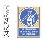 Syssa 4001 - Señal de obligatorio el uso de arnes de seguridad, pvc, medida 245 mm x 345 mm