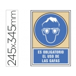 Syssa 4002 - Señal de es obligatorio el uso de las gafas, pvc, medida 245 mm x 345 mm