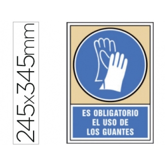 Syssa 4003 - Señal de es obligatorio el uso de los guantes, pvc, medida 245 mm x 345 mm