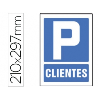 Syssa 101 - Señal de parking de clientes, pvc, medida 210 mm x 297 mm