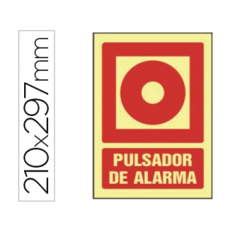 Syssa 6060F - Señal de pulsador de alarma, pvc fotoluminiscente, medida 210 mm x 297 mm