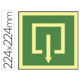 Syssa 9000F - Señal de salida, pvc fotoluminiscente, medida 224 mm x 224 mm