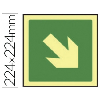 Syssa 9012F - Señal de via de evacuación, pvc fotoluminiscente, medida 224 mm x 224 mm