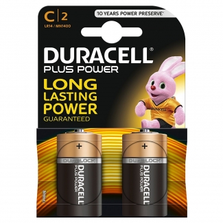 Duracell Plus Power S0560210 - Pila alcalina, C (LR14), blíster con 2 pilas