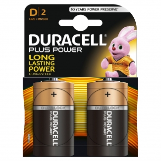 Duracell Plus Power S0560220 - Pila alcalina, D (LR20), blíster con 2 pilas