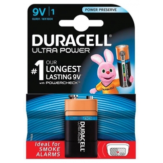 Duracell Ultra Power 81232377 - Pila alcalina, 9V (LR61), blíster con 1 pila