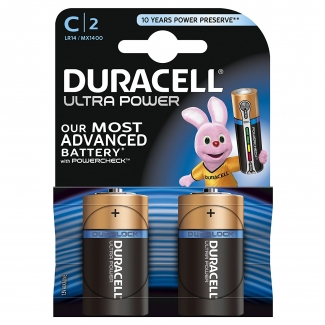 Duracell Ultra Power 81232371 - Pila alcalina, C (LR14), blíster con 2 pilas