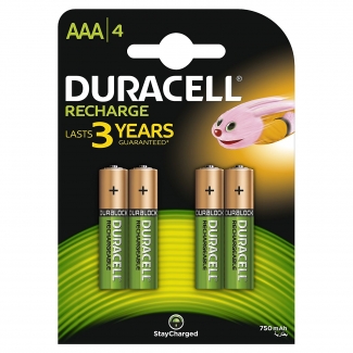 Duracell Recharge Plus 81364750 - Pila recargable, AAA (LR03), blíster con 4 pilas