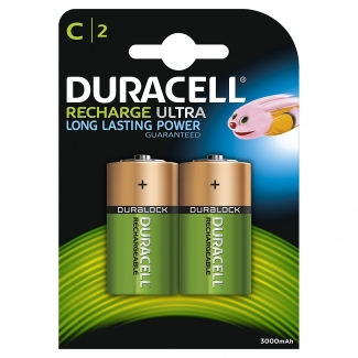 Duracell Recharge Plus 75052458 - Pila recargable, C (LR14), blíster con 2 pilas