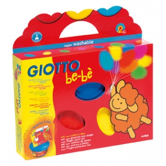 Giotto be-be 460700 - Pintura de dedos, 3 botes + 3 esponjas