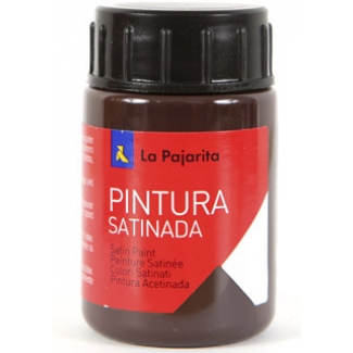 La Pajarita L-10 - Pintura satinada, color marrón, bote de 35 ml