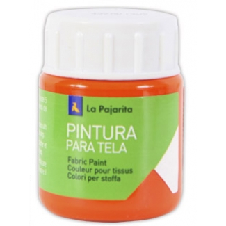 La pajarita T-14 - Pintura para tela, color anaranjado, bote de 25 ml