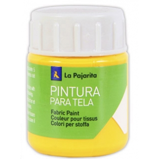 La pajarita T-12 - Pintura para tela, color amarillo real, bote de 25 ml
